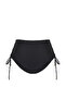 High Waist Black Bikini Bottom - Vut Out Window Detail, Tie up Tbess25Ba00034 - 7