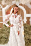Special Design Embossed Textured Organza Evening Dress White - 3