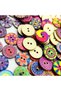 25mm 100Pcs Multicolor Retro Pattern Wooden Buttons For Handwork Sewing Scrapbook DIY Crafts Clothin - 4