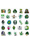 50PCS Weed Leaves Spoof Characters Graffiti Stickers Personalized Motorcycle Luggage Waterproof S... - 6