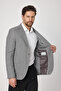 Alturo Men's Light Gray Spring-Summer Honeycomb Pattern Regular Fit Blazer Jacket - 4