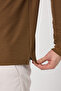 Men's Mustard 100% Cotton Waffle-Free Stretching Fabric Slim Fit Long Sleeve Polo T-Shirt - 6