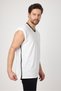 V-Neck Ribbed Zero Sleeve T-Shirt with Stripe Detail - 7