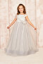 Gray Embroidery Girl's Evening Dress - 7