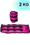 2 kg X 2 Pcs Hand & Foot Weight Wrist Belt Sets 1 Pair Sandbag Muscle Strengthener Pink - 2