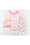 "Flower and Heart Patterned 3-Piece Baby Set - Colorful Badi, Pants - 7