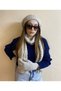 Women's winter knit beanie, scarf, and glove set with braided hair design - valentine's day gift (3-piece set) - 2