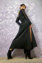 Double Slipping Maxi Transparent Towel Sleeve Modal Dress - 4