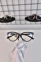 Black Cat Eye Bone Transparent Women's Unisex Blue Light Protection Screen Goggle Glasses - 2
