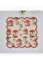 Watercolor Autumn Mushrooms Patterned Digital Printed Embroidered Cocktail Napkin
