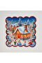 Fairytale New Year's House under the Snow Digital Printed Embroidered Cocktail Napkin
