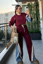 Women's Denim Garnished Palazzo Bottom Top Suit