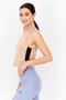 T7 Women's Beige Half Zipper High Collar T-shirt - 2