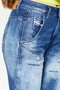 Women Regular Fit Washed Stretchable Denim Jeans, Blue - 3