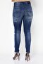 Women Boyfriend Fit Washed Stretchable Denim Jeans, Blue - 4