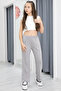 Gray Wide Leg Slit Girl's Trousers 20290