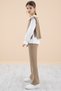 Coffee Collar Embroidered Shirt and Sweater Girl's 3-Piece Set 20267 - 2