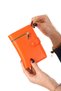 Women's Orange Faux Leather Card Holder and Wallet - 5
