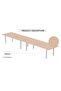 Meeting Table Conference Table with Wire Management & Metal Legs-8 Seater, U-Leg (Oak) - 2