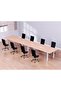 Meeting Table Conference Table with Wire Management & Metal Legs-8 Seater, U-Leg (Oak)