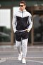 Orange and Gray Zip-Up Men's Tracksuit Set 5697