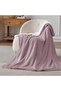 Silky Sherpa Blanket Single Size 160x220cm  Reversible Throw Blanket Lilac - 3