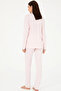 Copy - Modal & Cotton, Long Sleeve, Front Button, Women's Pajamas Set Powder - 5
