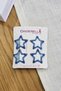 Set of 4 Glittery Sea Blue Star Snap Hair Clips - Girls' Star Snap Side Hair Clips