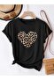 LEOPAR KALP BASKILI BASİC T-SHİRT