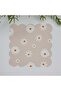 Beige Floor Daisy Patterned Laser Cut Cocktail Napkin 1 Piece 15 X 15 Multicolor Fabric Tr