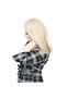 Medium Size Fiber Synthetic Wig with Straight Rivets - Honey Foam / Platinum Relief - 3