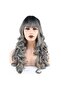 Wavy Riveted Long Fiber Synthetic Wig - Black / Gray Ombreli
