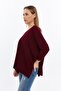 Women's Burgundy V-Neck Loose Blouse - 3