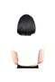 Fiber Synthetic Wig with Blunt Bangs - Black - 4