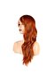 Wavy Riveted Fiber Synthetic Medium Wig - Copper - 3