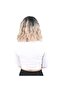 Fiber Synthetic Short Wavy Rivetless Wig - Black / Ashy Baby Yellow Ombreli - 4