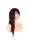 Wavy Riveted Fiber Synthetic Medium Wig - Red Brown - 6
