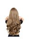 Long Wavy Fiber Synthetic Wig with Bangs - Baby Brown - 4