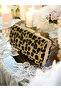 Feathered Imported Leopard Patterned Evening Bag Evening Bag - 3