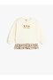 Beige Printed Sweatshirt