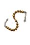 Natural Stone Gold Hematite Zaza Rosary with Silver Color Combination - 3