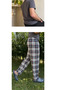 Anthracite Regular Fit Bottom Plaid Checked Cotton Knitted Crew Neck Men's Pajama Set - 2