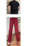 Red Black Regular Fit Bottom Plaid Checked Cotton Knitted Crew Neck Men's Pajama Set - 5