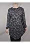 Women's Smoked Long Sleeve Crew Neck Lizy Oval Hem Tunic