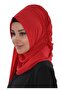 شال شيفون عملي بتصميم مجمع من الجانب، PS-8، أحمر - 2