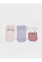 LCW baby Printed Baby Girl Booties Socks 3-Piece