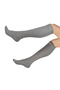 Bamboo Women's Knee Length Plain Melange Gray Color Soft Long Seamless Socks / Not Showing Skin Socks - 3