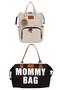 Mother Baby Care Backpack with Thermal Bottle and Mommy Bag Mother Baby Care Bag Set of 2