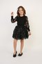 Girl's Black Flower Pattern T-Shirt Skirt Suit April 23, October 29 Show Outfit - 3