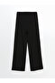 Wide Leg Women's Trousers with Elastic Waist - 6
